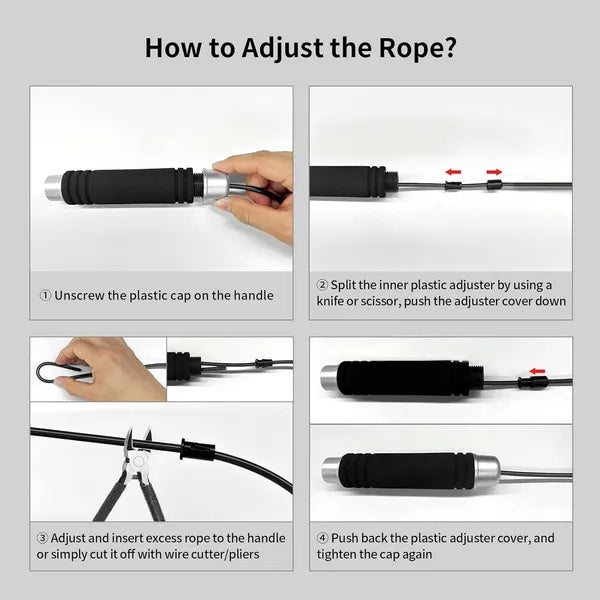 VeltrixFit - Tangle-free Adjustable Speed Jumping Rope
